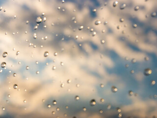 drops of rain on window glass