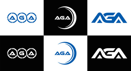 AGA logo. A G A design. White AGA letter. AGA, A G A letter logo design. Initial letter AGA linked circle uppercase monogram logo. A G A letter logo vector design. top logo, Most Recent, Featured,