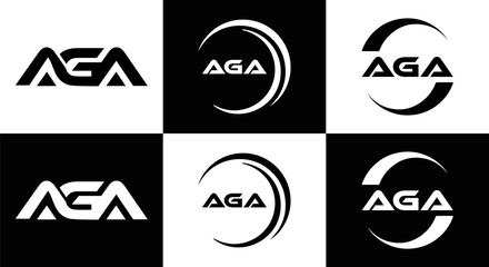 AGA logo. A G A design. White AGA letter. AGA, A G A letter logo design. Initial letter AGA linked circle uppercase monogram logo. A G A letter logo vector design. top logo, Most Recent, Featured,