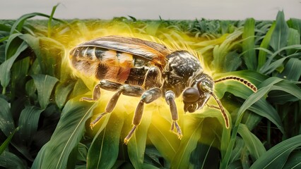 Insect destroying corp in feild 