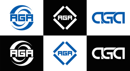 AGA logo. A G A design. White AGA letter. AGA, A G A letter logo design. Initial letter AGA linked circle uppercase monogram logo. A G A letter logo vector design. top logo, Most Recent, Featured,