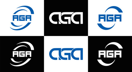 AGA logo. A G A design. White AGA letter. AGA, A G A letter logo design. Initial letter AGA linked circle uppercase monogram logo. A G A letter logo vector design. top logo, Most Recent, Featured,