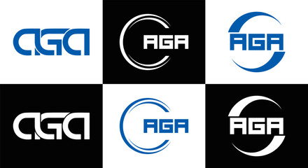 AGA logo. A G A design. White AGA letter. AGA, A G A letter logo design. Initial letter AGA linked circle uppercase monogram logo. A G A letter logo vector design. top logo, Most Recent, Featured,