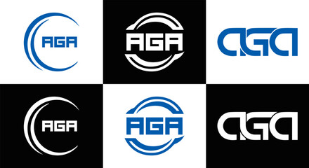 AGA logo. A G A design. White AGA letter. AGA, A G A letter logo design. Initial letter AGA linked circle uppercase monogram logo. A G A letter logo vector design. top logo, Most Recent, Featured,