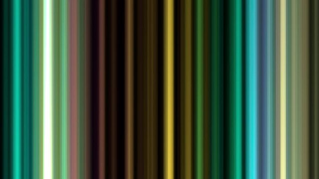 Vertical lines abstract loop. Multi-colored stripes moving on black background.