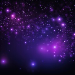 Violet abstract glowing bokeh lights on a black background with space for text or product display