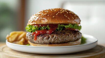 hamburger on a clear background
