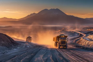 Fototapete truck  in a minesunset in the mountains © Marlene