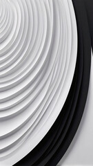 Vertical textured abstract background with white and black color curly waves