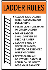 ladder safety sign ladder rules