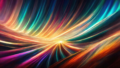 Fototapeta premium Colorful abstract background with blurry multicolored beams.