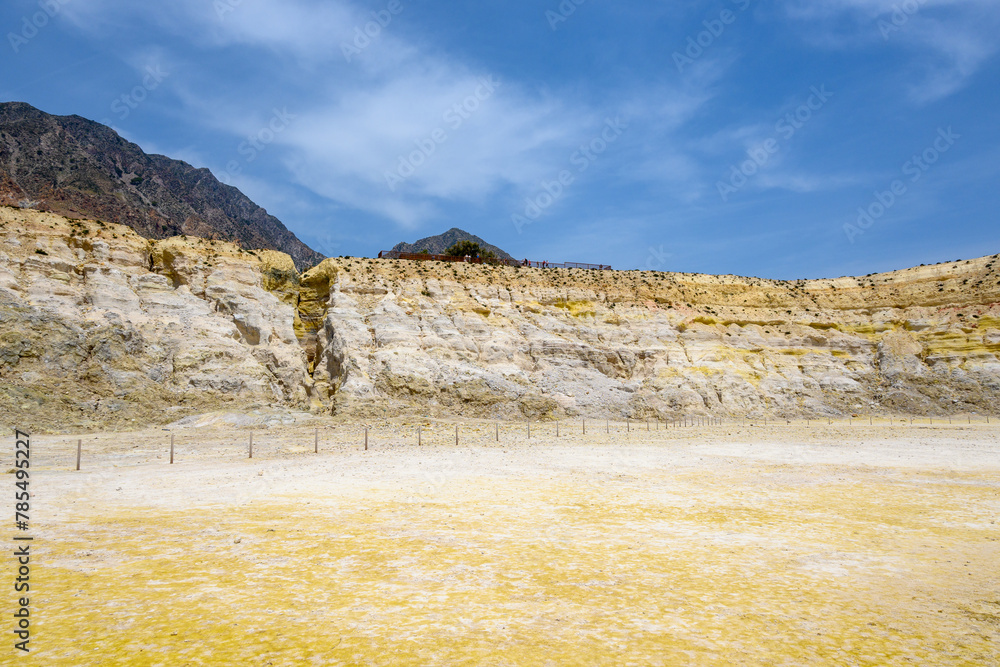 Wall mural the stefanos crater, the biggest and most impressive crater on the island of nisyros in greece