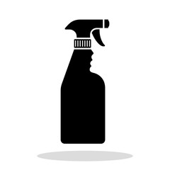 ПечатSpray bottle icon. Black spray bottle symbol in flat graphic design. Vector illustrationь