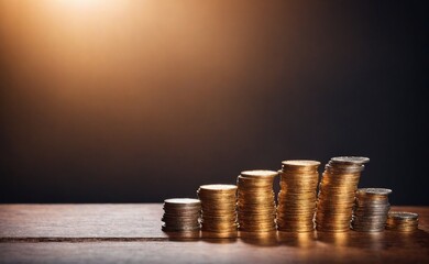 A stack of coins on the table