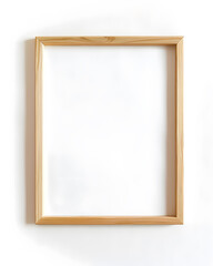 Obraz premium Thin wooden frame mock up isolated on white background