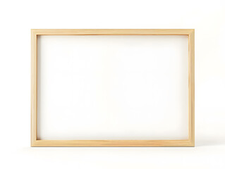 Thin wooden frame mock up isolated on white background