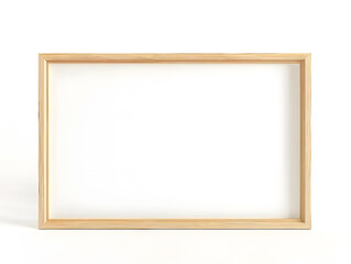 Thin wooden frame mock up isolated on white background