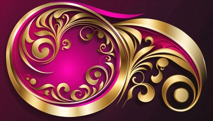 Abstract vector floral background with golden swirls and place for your text