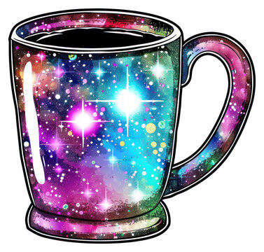 PNG Glitter coffee mug beverage pottery glass.