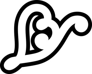 Heart continuous line drawing of love concept