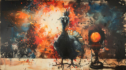 abstract painting of a turkey  - obrazy, fototapety, plakaty