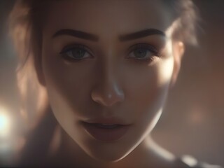 Capture the timeless elegance and confident allure of a young woman in this stunning portrait. AI generated art