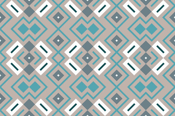 Ikat Seamless Pattern Embroidery Background. Ikat Flower Geometric Ethnic Oriental Pattern traditional.aztec Style Abstract Vector illustration.design for Texture,fabric,clothing,wrapping,sarong.