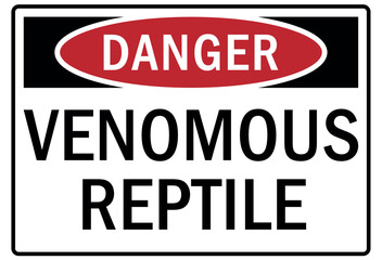 Snake warning sign venomous reptile