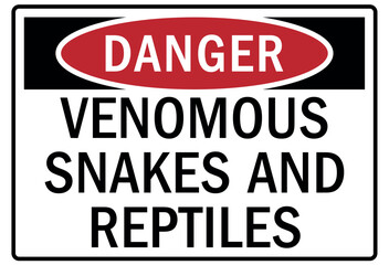 Snake warning sign venomous snakes and reptiles