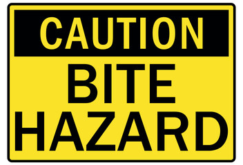 Snake warning sign bite hazard