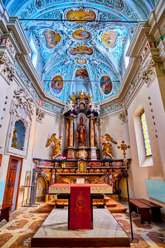 The statue to St Abundius in the Altar of  Sant'Abbondio Chuch, Collina d'Oro, Switzerland
