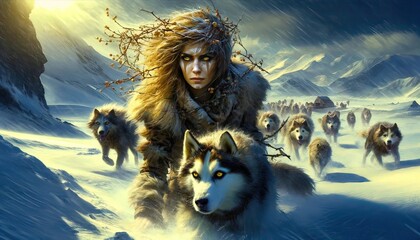 Winter Guardian Leading a Mystic Wolf Pack