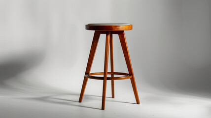 Wooden stool on a simple background
