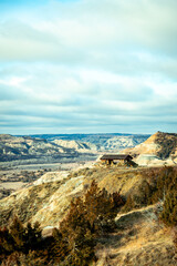 Landscape of the Riverbend Outlook at Theodore Roosevelt National Park North Unit in Spring