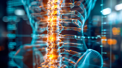 Tracing the origin of agony Navigate the realm of medical imaging as an Xray highlights the skeletal structure directing attention to the specific area of the spine where back pain originates offering