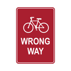 bicycle road sign wrong way bike lane