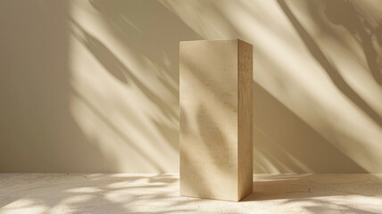 A block with shadows on a neutral background.