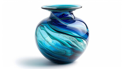 A blue glass vase