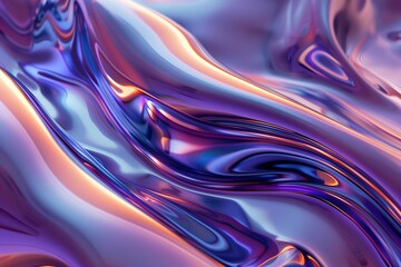 Stunning Abstract Representation of Liquid Metal in Vivid Colors