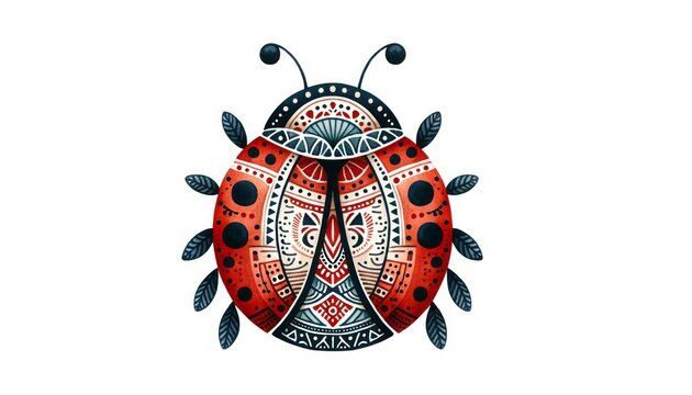 ladybug BOHO pattern insect watercolor clipart