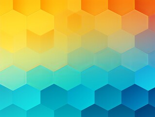 Sky Blue and yellow gradient background with a hexagon pattern in a vector illustration