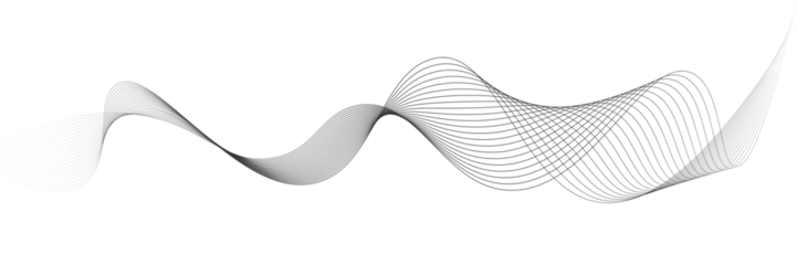 Flowing dots particles wave pattern 3D curve halftone black gradient curve shape isolated on white background. Vector in concept of technology, science, music, modern.