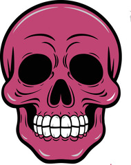 pink skull vector illustration