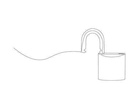 recommend clip art: Continuous line drawing of padlock. One line of lock. Padlock continuous line art. Editable outline