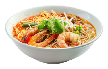 PNG Pork shrimp noodles soup lam mee food invertebrate lobster