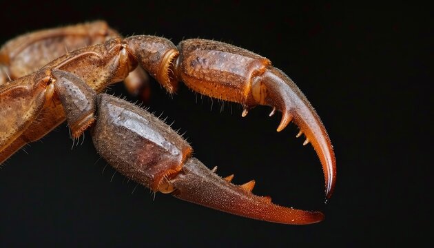 Close-up of a venomous scorpion claw, showcasing its dangerous beauty 🦂💫]