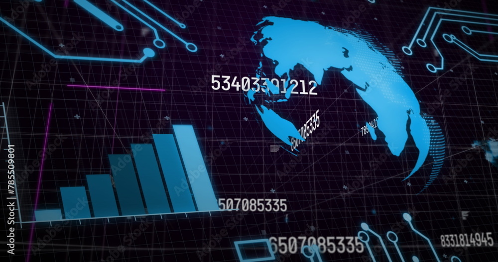 Poster image of financial data processing over dark background