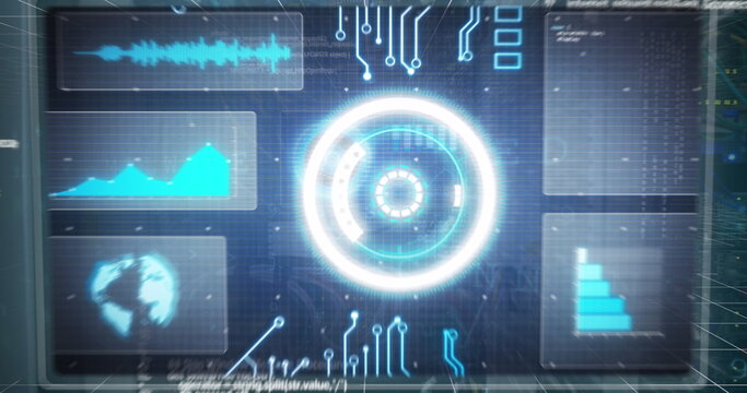 Image of digital scope over server room