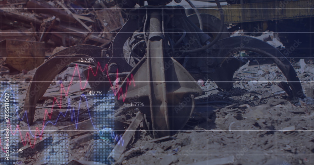 Poster image of data processing over muscular man exercising in gym