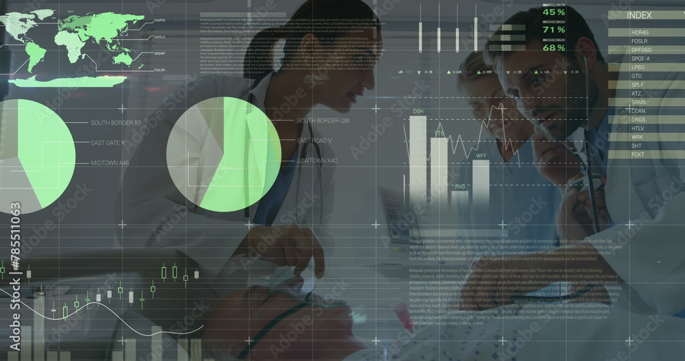 Poster image of data processing over diverse doctors talking